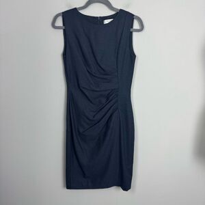 MAXMARA | Navy Sleeveless Dress Ruched Waist Detail Made in Italy Women’s Size M
